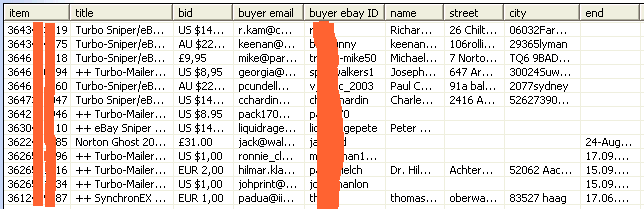 macro: scan emails for sold item notifications